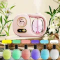Pink Maneki Neko automatic scent diffuser set with 6 fragrance oil bottles - Pink Aroma Diffuser + 6 Scents Essential Oil Set