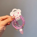 Girl's purple acrylic beaded bracelet set with pink ice cream charm and stars - 29# Purple Ice Cream (Luminous)