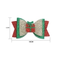 Sparkly Christmas bow hair clip in red green and gold glitter with gift icon 10cm - Christmas Gift Bow Hair Clip