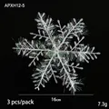 Set of three 16cm white iridescent snowflake ornaments with laser glitter for Christmas decor - 16CM Snowflake 3 Pieces/Pack