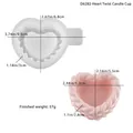 Heart-shaped braided texture silicone mold with pink candle cup finished sample - Silicone / Heart Braided Candle Cup Mold