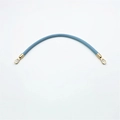 Blue PU leather shoulder strap for handbags with gold metal hooks on white background - Blue