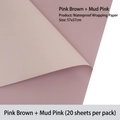 Pink and mud brown double-sided waterproof florist paper for luxury flower wrapping - Pink Brown + Mud Pink