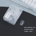 Short trapezoid frosted press-on nail tip in size 10.5 with 16mm length and 8.8mm arc - DA04 Matte Short Trapezoid No.10.5 50Pcs