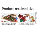 Set de pegatinas navideñas con Papá Noel y renos sobre fondo blanco, vista plana - 30x59cm (2 Hojas)