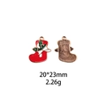 Front and back detail of Christmas stocking alloy pendant with size and weight specs - Bowknot Christmas Stocking (20*23mm)