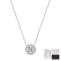 Collier pendentif halo en moissanite argent S925 présenté avec un certificat GRA - Collier