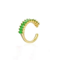 Manchette d'oreille C dorée 18 carats avec des pierres de zircone orange coupe émeraude - Zirconium Orange