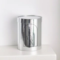 Caja redonda plateada efecto espejo para flores de Navidad con tipografía artística - Plata Simple (FLOWER) / 13*16cm