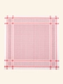 Traditional red and white jacquard plaid pattern headscarf for a classic ethnic style - 138*138cm / Red