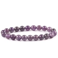 Handcrafted 8mm purple amethyst crystal bead bracelet with natural mineral texture - 8mm / Purple Crystal