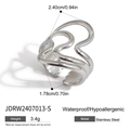 Silver wavy irregular stainless steel ring with waterproof and hypoallergenic features - Silver Wave Irregular