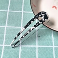 Detail showing the 11.7cm length of marble pattern acetate U-shaped hair pin fork - 19# (Thin) Black & White Block U-Shaped Acetate Hair Fork