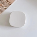 Minimalist white matte square contact lens case with rounded corners for travel - White