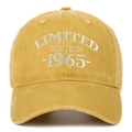 Vintage ginger yellow washed cotton baseball cap with Limited Edition 1965 white embroidery - Yellow