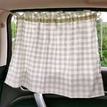 Green checkered bear car sunshade curtain for baby window protection inside vehicles - Camel Green Gray Large Gingham