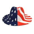 Cappello Fedora classico con design a bandiera americana stelle e strisce colorate - M (56-58cm) / Stile Bandiera Americana (1#)