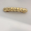Elegant twisted gold spring hair clip with wavy metal texture for woman styling - Gold Hammered Twisted Clip