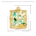 Pendentif papillon doré en émail vert et strass fabriqué en acier inoxydable - YE834-1 Papillon Vert Blanc