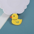 Cute yellow duck acrylic brooch pin for children bags with vibrant enamel finish - Swimming Duck
