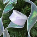 Rotolo di nastro in organza bianco cangiante effetto perla per l'albero di Natale - Bianco Perlato