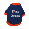 Navy dog sweatshirt with orange trim and I Love my Mommy print on knit fabric - Sky Blue I Love Mommy