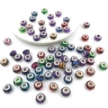 Mix of colorful resin beads with floral patterns and silver cores for DIY jewelry - Mixed 10 Printed Pattern Beads