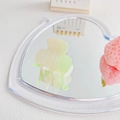Mini rectangular acetate claw clip with cream green gradient on a heart mirror - 3.5cm / Iridescent Green