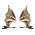 Barrettes à cheveux en forme d'ailes de chauve-souris dorées pour Halloween et cosplay - Pack de 1 paire / 4# Or
