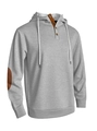 Sudadera con capucha gris vigoré para hombre con tres botones y parches en codos - S / Gris claro