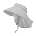Cappello parasole grigio chiaro in seta di ghiaccio con tesa larga e coprinuca - Grigio