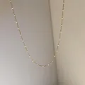 Collier chaîne dorée créatif avec perles d'opale blanche de haute qualité pour femmes - Blanc Email (D1149)