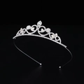 Elegante cerchietto a corona in argento per bambine con strass bianchi e arcobaleno - Stile Due (Strass AB)