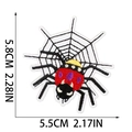 Dettaglio della toppa ricamata a ragnatela con misure di 5,8 cm per 5,5 cm - Ragnatela (X3UL-08-08)