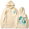 Sweat à capuche crème To Live For the Hope of it All avec imprimé papillon et palmier - S / Hauts / Khaki (Motif 2)