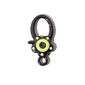Black metal lobster clasp with yellow floral enamel detail for DIY jewelry making - Black Yellow