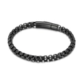 Pulsera de cadena veneciana de acero inoxidable negro con cierre cilíndrico para hombre - 22cm / 6MM Negro