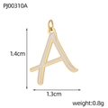 Detail of colorful letter A pendant with dimensions 1.4x1.3cm and 0.8g weight specs - Letter A-White