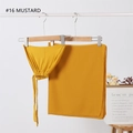 Close-up of mustard yellow chiffon hijab with adjustable modal jersey inner cap - No.16 (Mustard)