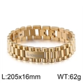 Classic gold titanium steel watch band bracelet with functional magnetic inserts for men - Men's - All Gold (KB100096-K)