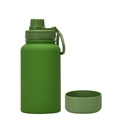 Army green 650ml stainless steel sport bottle with matte finish and handle lid - 650ml / Army Green - Sport