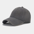 Close-up of vintage washed cotton twill fabric texture on a classic baseball cap - Dark Gray