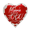 18-inch heart foil balloon with Spanish text for Mother's Day party decoration - 18 Inch Red Twill Heart Mom You Deserve The Best (TX096)