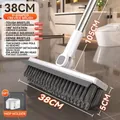 White long-handled V-shaped floor brush with 38cm head and 105cm height for bathroom cleaning - 105cm Thickened Pole + 38cm Enlarged Head + Mop Clip