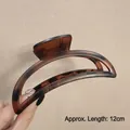 Large 12cm tortoiseshell claw clip for thick hair with elegant brown resin finish - Crescent Tortoise-12cm