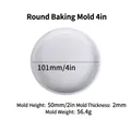 4-Zoll-Runde Silikon-Backform mit 101mm Durchmesser und 50mm Höhe zum Backen - Runde Kuchenform 4 Zoll Weiß