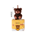 Brown teddy bear birthday candle with black bow tie decoration and packaging box - Little Bear Brown / 1 Piece / Brown