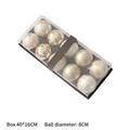 Set di palline di Natale oro champagne glitterate e opache in confezione regalo 40x16cm - Argento Champagne 8cm (Set da 12)