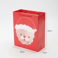 Red Santa Claus gift bag with window, DIY Christmas candy packaging box, 32x26x12cm size - Santa Style - Red (5 Pcs/Pack)