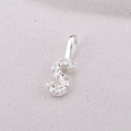 925 Sterling silver necklace with diamond-set letter S pendant in a silver finish - S / Silver